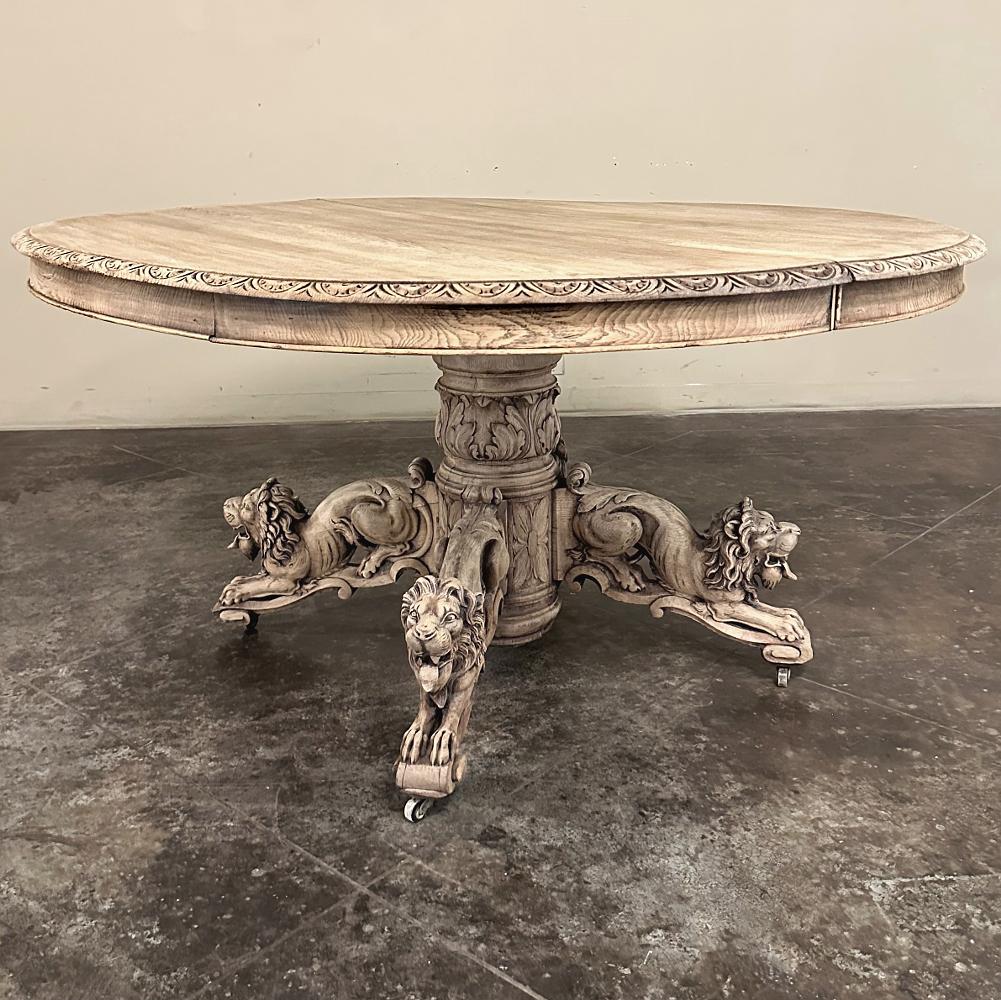 Late 19th Century 19th Century French Renaissance Pedestal Dining ~ Center Table For Sale