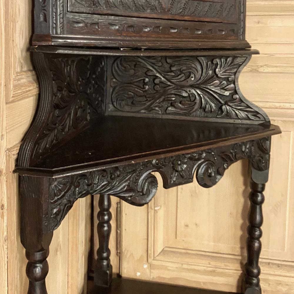 19th Century French Renaissance Raised Corner Cabinet 3