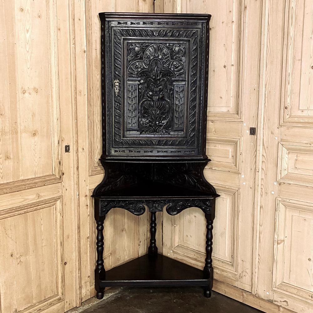 19th Century French Renaissance Raised Corner Cabinet 4