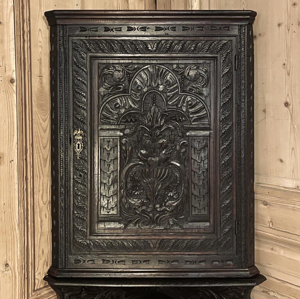Renaissance Revival 19th Century French Renaissance Raised Corner Cabinet