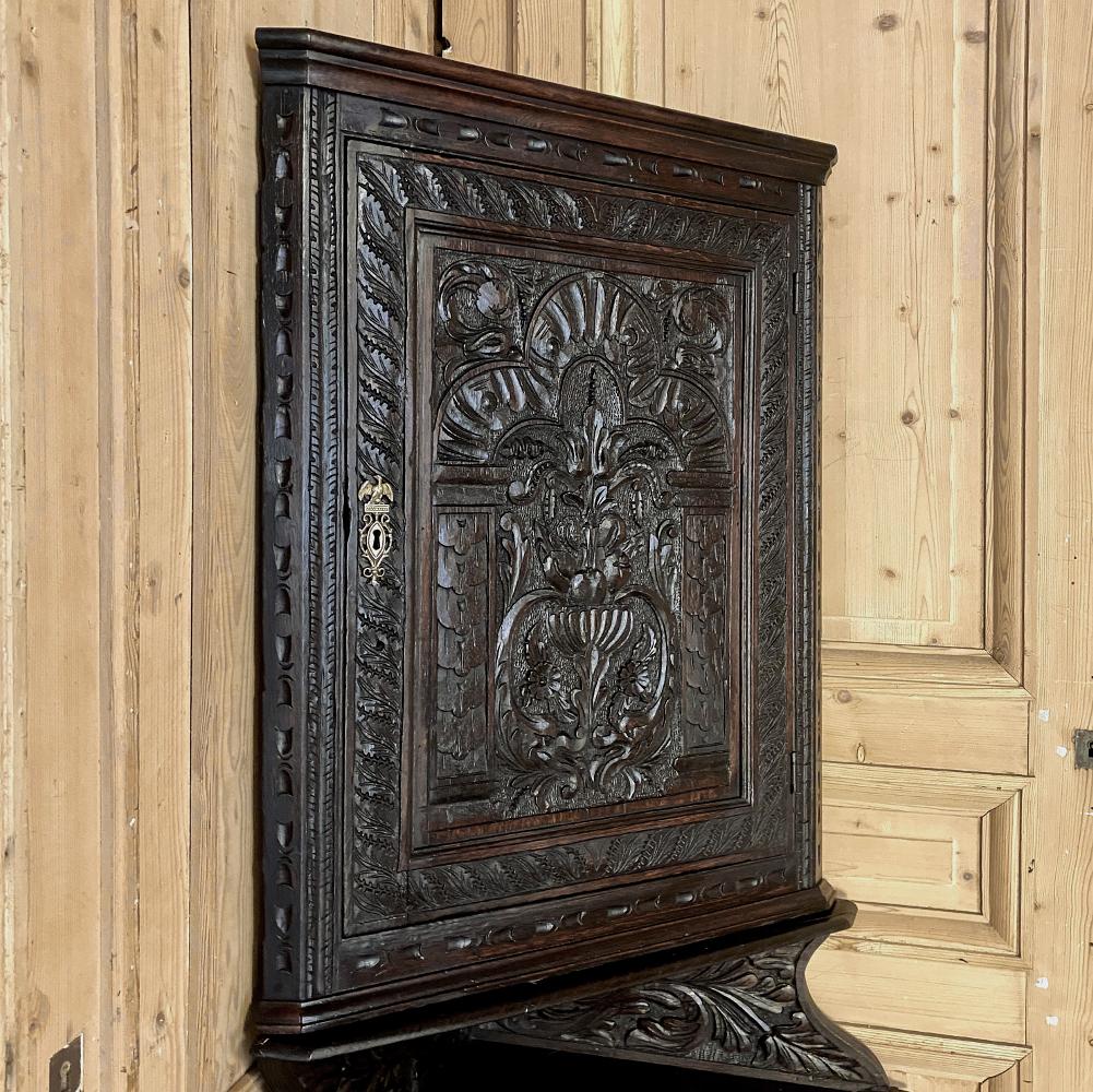 Mid-19th Century 19th Century French Renaissance Raised Corner Cabinet