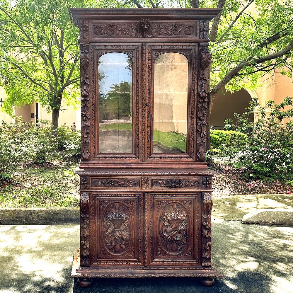 Hand-Carved 19th Century French Renaissance Revival Bookcase For Sale