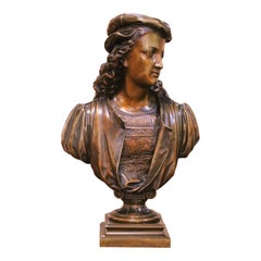 19th Century French Renaissance Revival Bronze Bust by Alexandre Duchoiselle