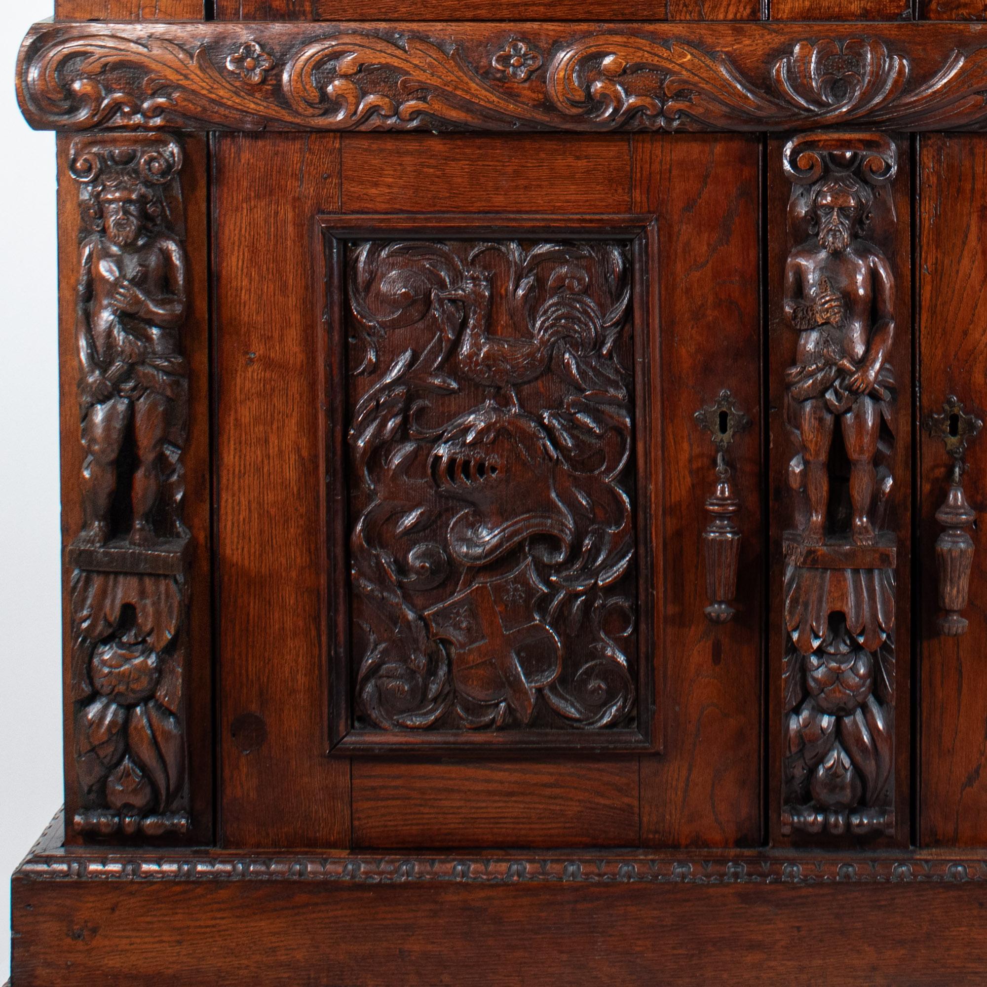 19th Century French Renaissance Revival Cabinet with Ornamental Figural Carvings For Sale 5