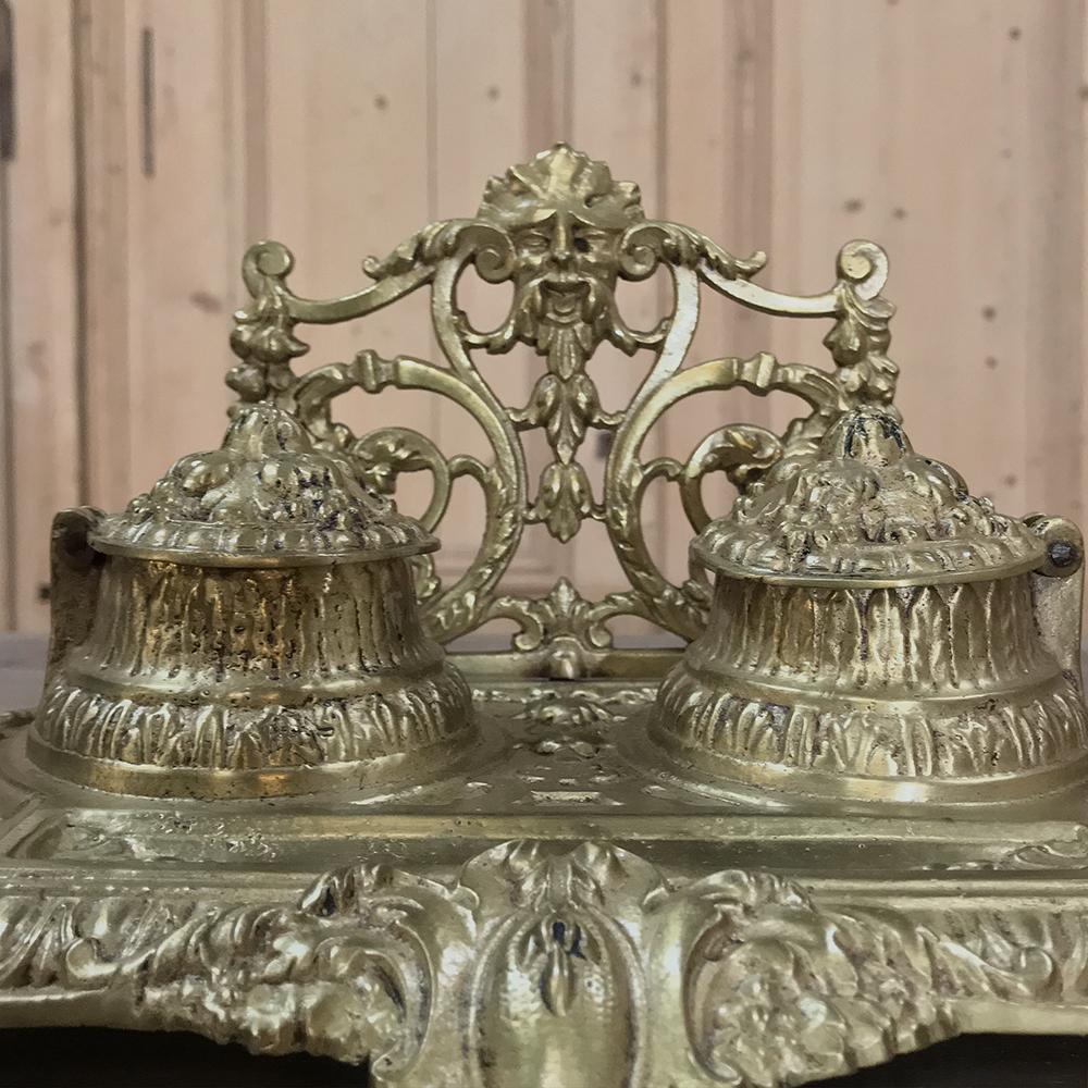 19th Century French Renaissance Revival Cast Bronze Inkwell 3