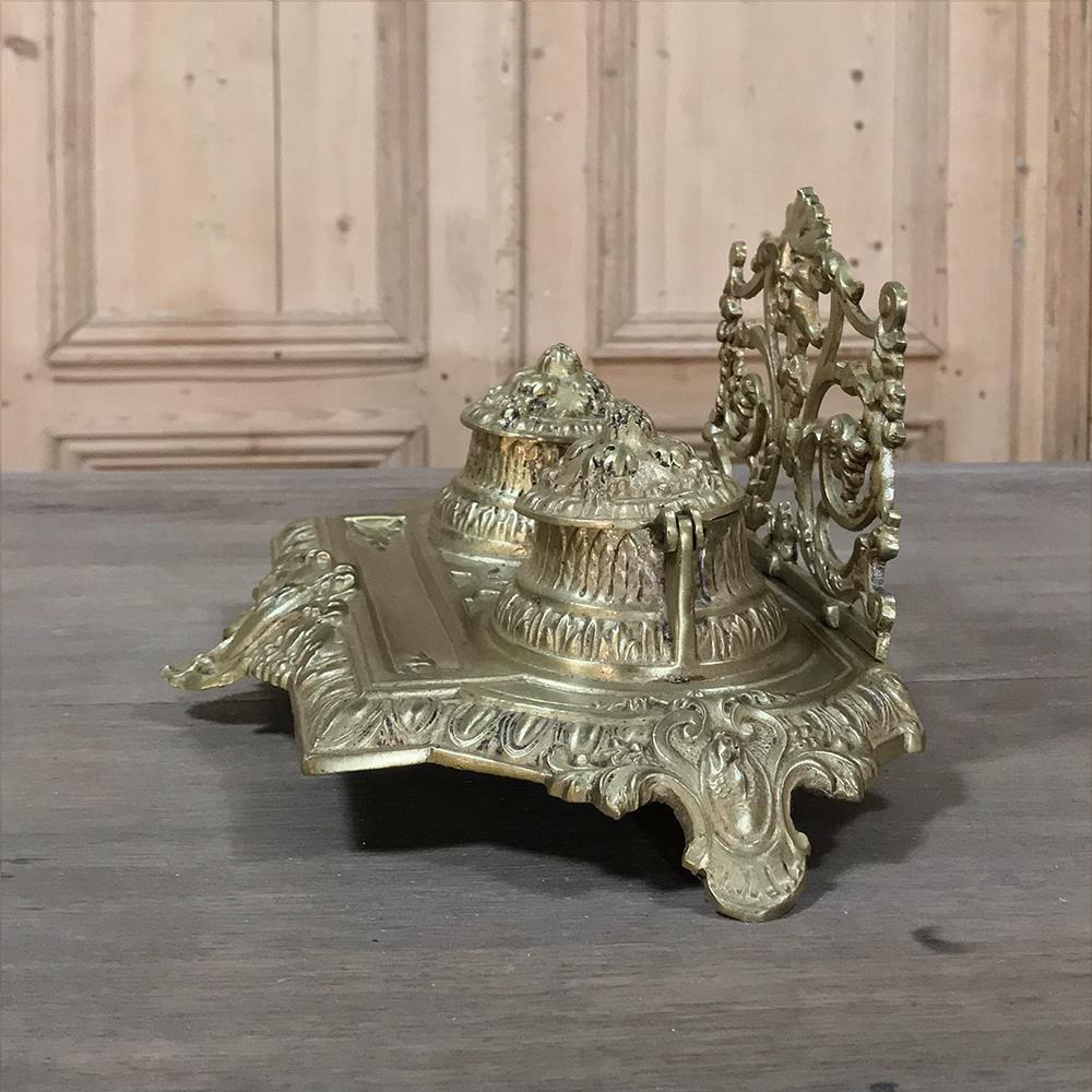 19th Century French Renaissance Revival Cast Bronze Inkwell 4
