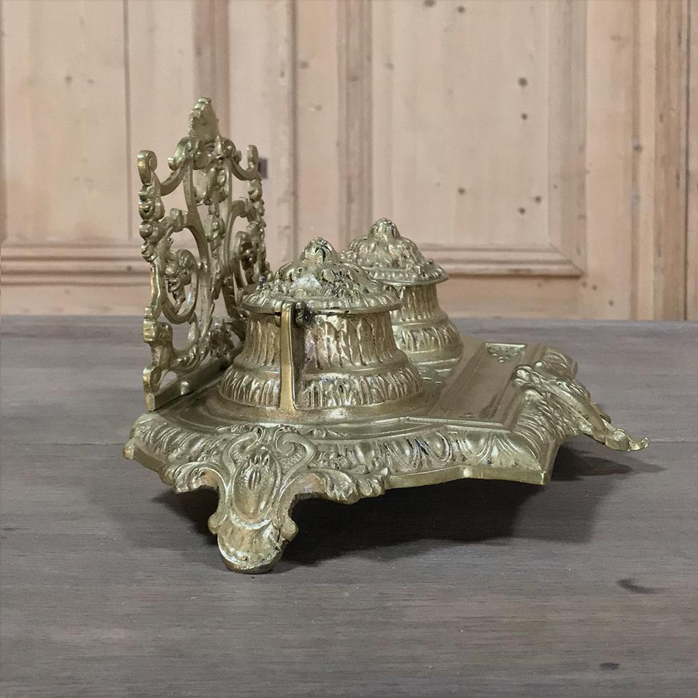 19th Century French Renaissance Revival Cast Bronze Inkwell 5