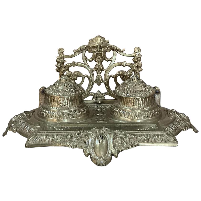 19th Century French Renaissance Revival Cast Bronze Inkwell