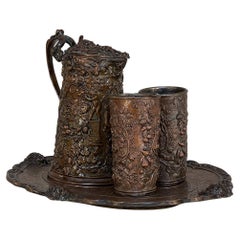 Antique 19th Century French Renaissance Revival Ceremonial Goblets, Pitcher, Platter
