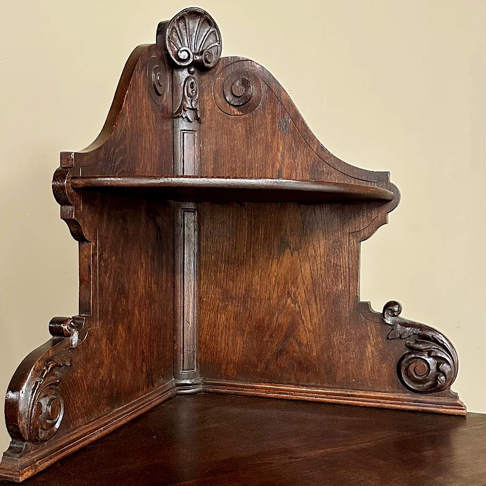 19th Century French Renaissance Revival Corner Cabinet ~ Confiturier For Sale 4