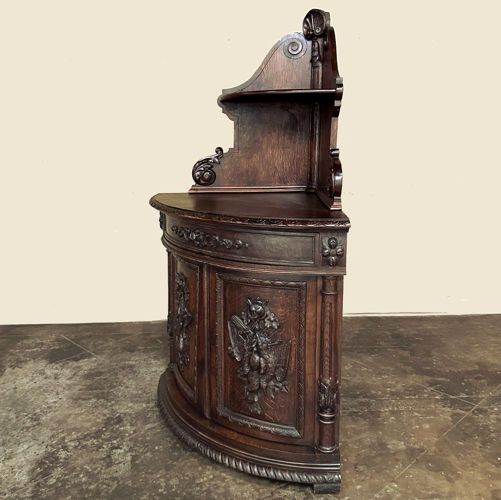 19th Century French Renaissance Revival Corner Cabinet ~ Confiturier For Sale 9