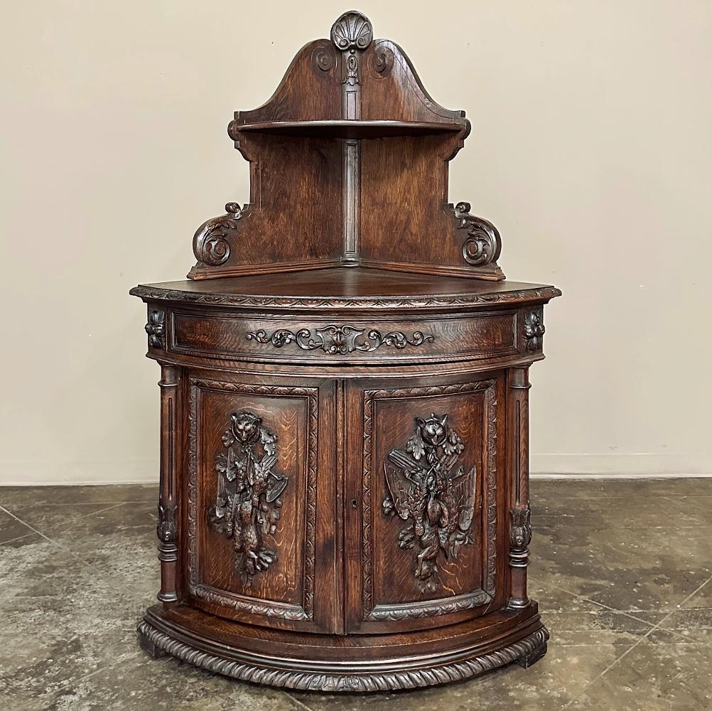 19th Century French Renaissance Revival Corner Cabinet ~ Confiturier In Good Condition For Sale In Dallas, TX