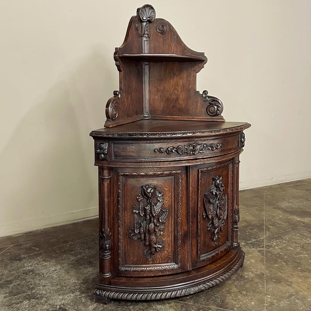 19th Century French Renaissance Revival Corner Cabinet ~ Confiturier For Sale 1