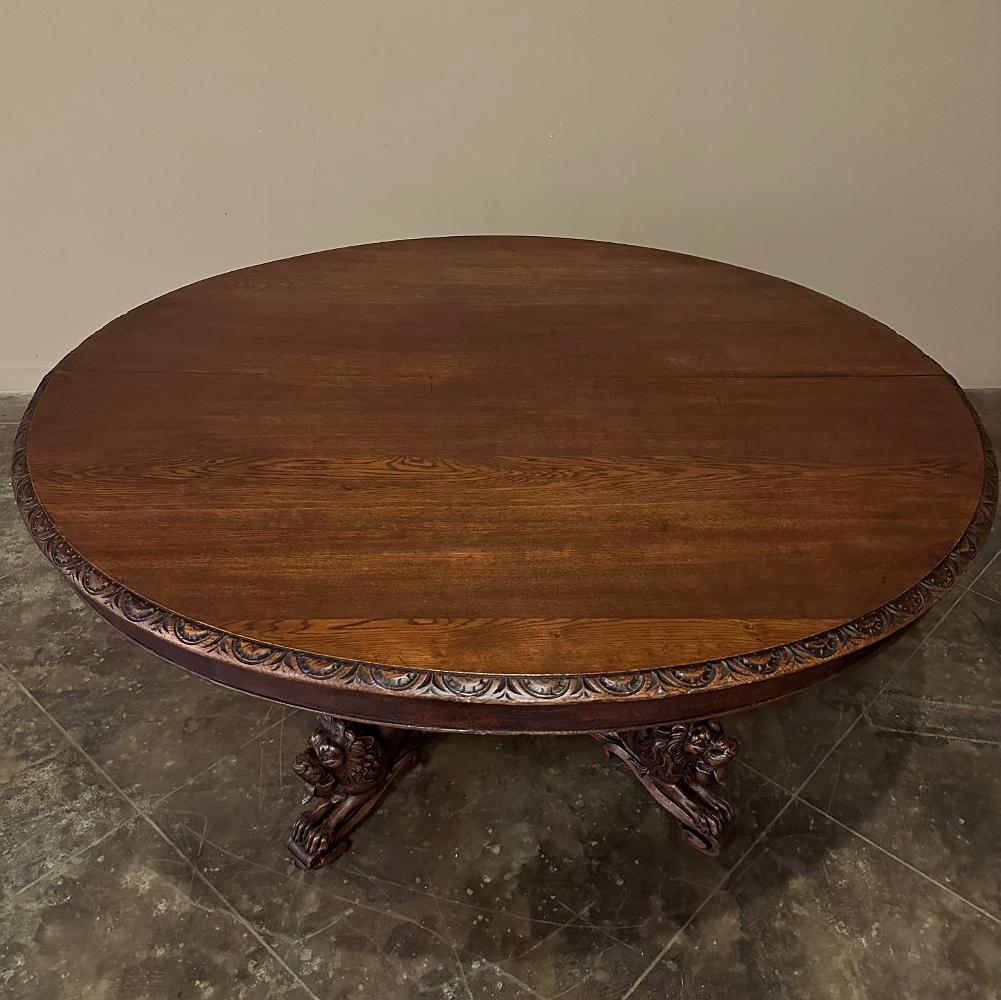 19th Century French Renaissance Revival Dining Table ~ Center Table In Good Condition For Sale In Dallas, TX