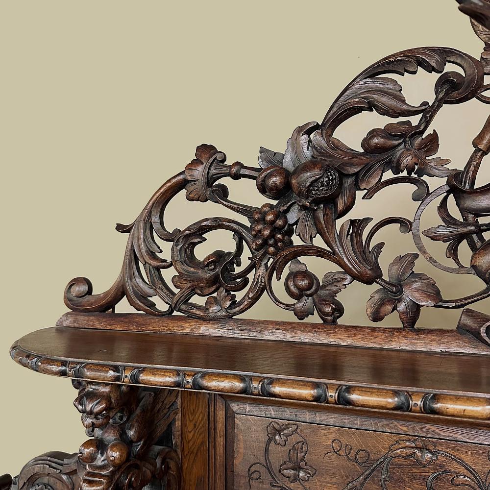 19th Century French Renaissance Revival Grand Hunt Buffet ~ Vaisselier For Sale 9