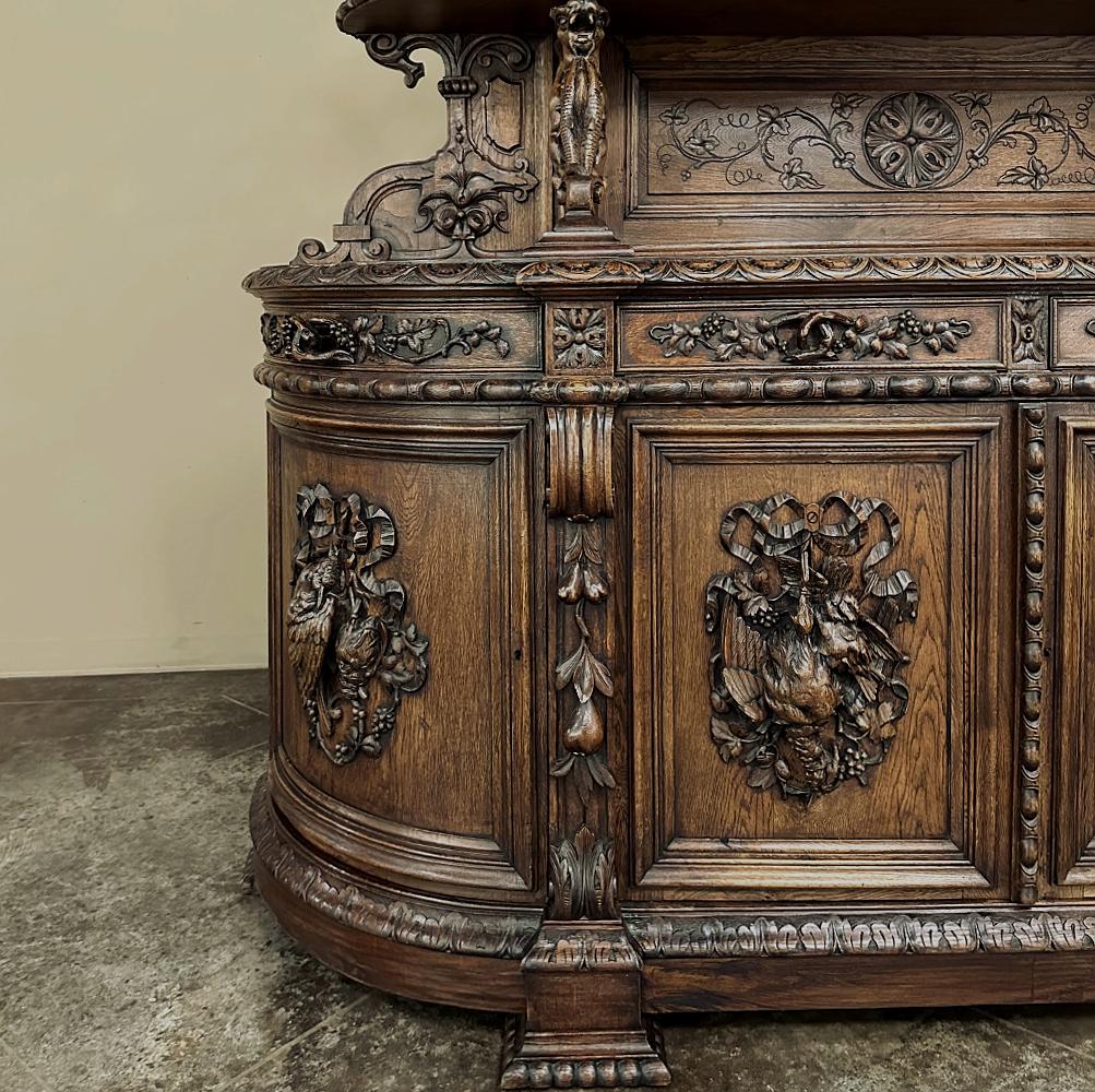 19th Century French Renaissance Revival Grand Hunt Buffet ~ Vaisselier For Sale 11