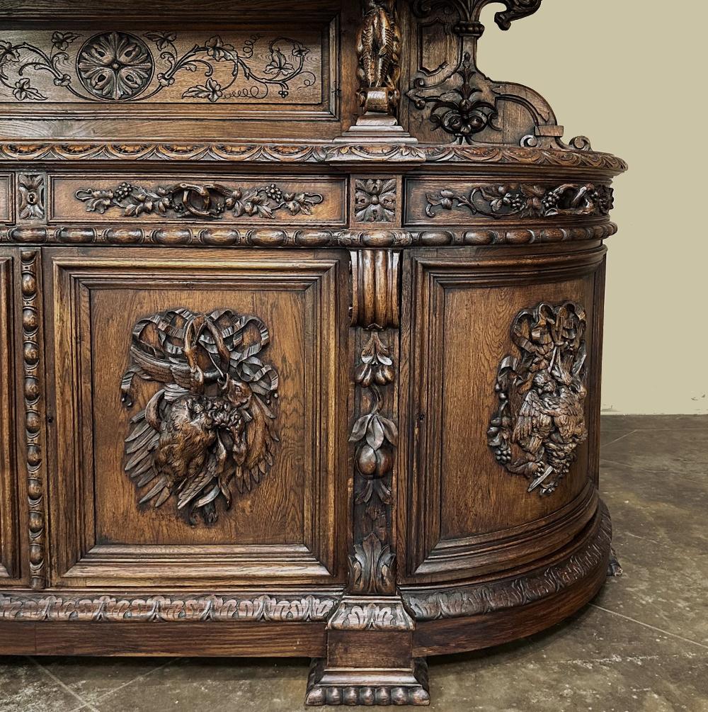 19th Century French Renaissance Revival Grand Hunt Buffet ~ Vaisselier For Sale 13