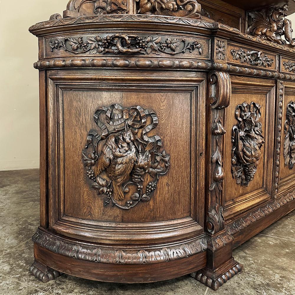 19th Century French Renaissance Revival Grand Hunt Buffet ~ Vaisselier For Sale 14