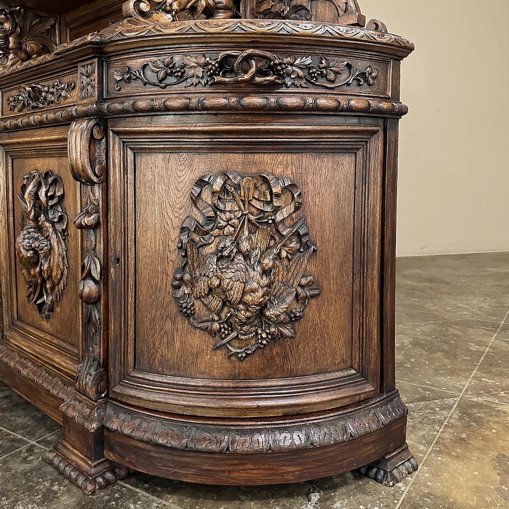 19th Century French Renaissance Revival Grand Hunt Buffet ~ Vaisselier For Sale 15