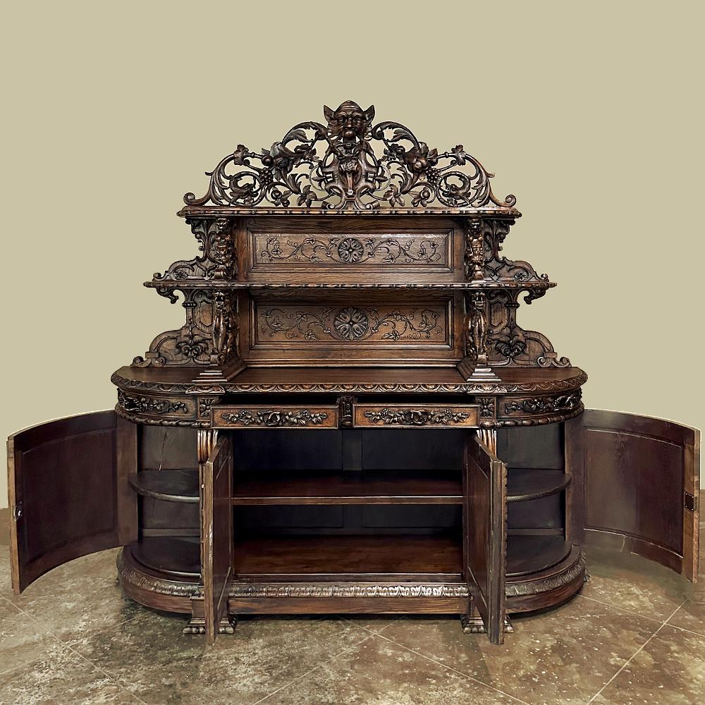 19th Century French Renaissance Revival Grand Hunt Buffet ~ Vaisselier For Sale 1