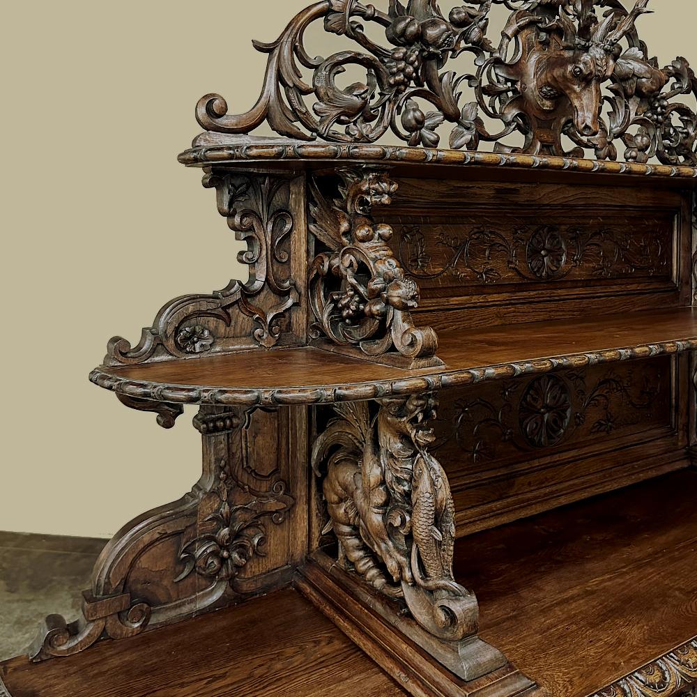 19th Century French Renaissance Revival Grand Hunt Buffet ~ Vaisselier For Sale 4