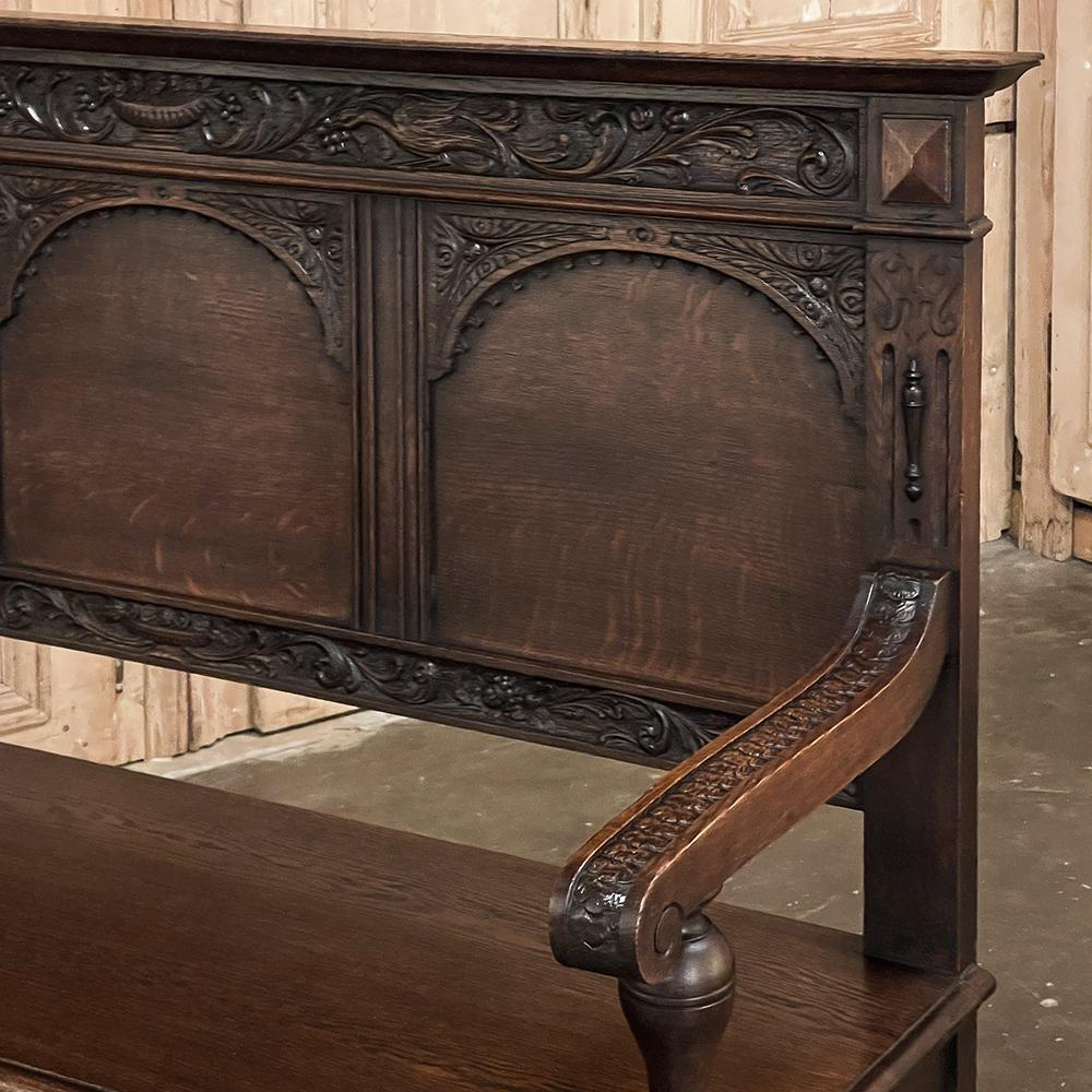 19th Century French Renaissance Revival Hall Bench 6