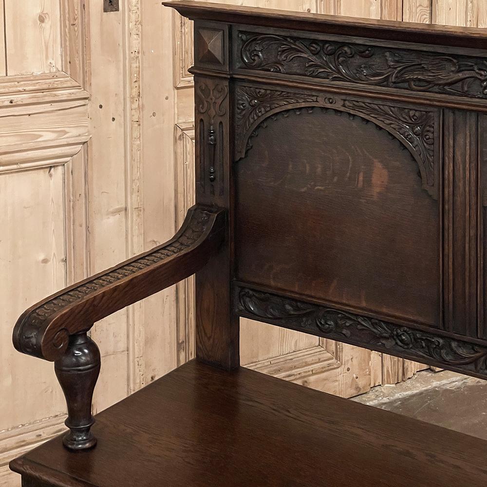 19th Century French Renaissance Revival Hall Bench 7