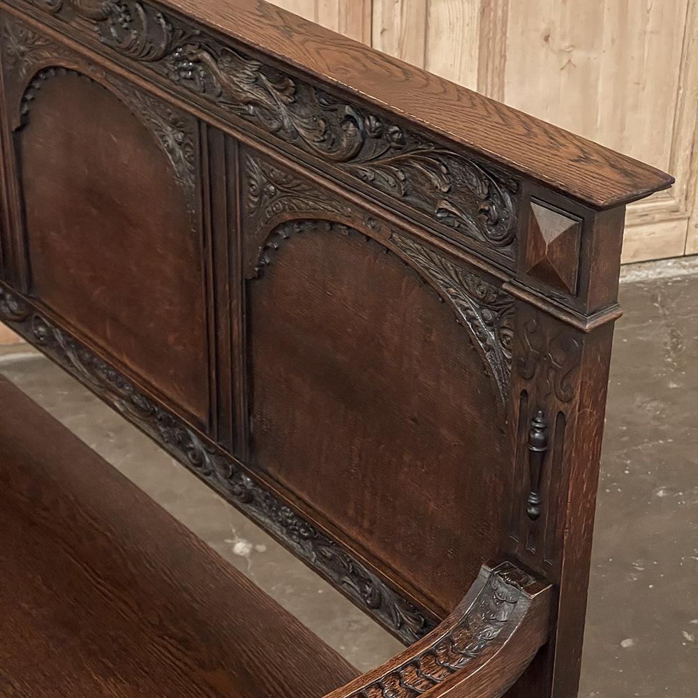 19th Century French Renaissance Revival Hall Bench 10
