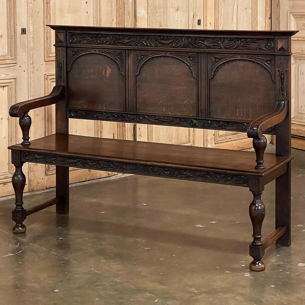 19th Century French Renaissance Revival Hall Bench In Good Condition In Dallas, TX