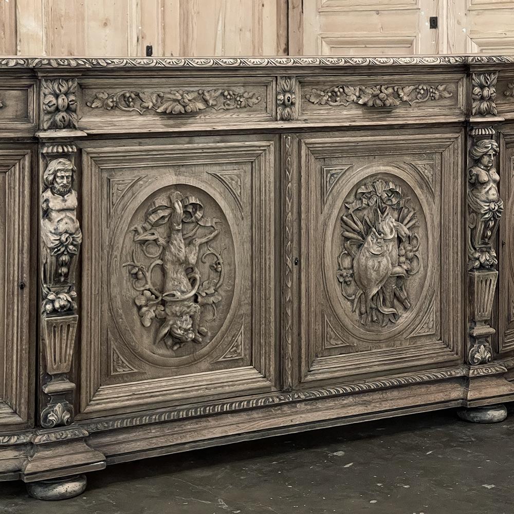 19th Century French Renaissance Revival Hunt Buffet For Sale 8