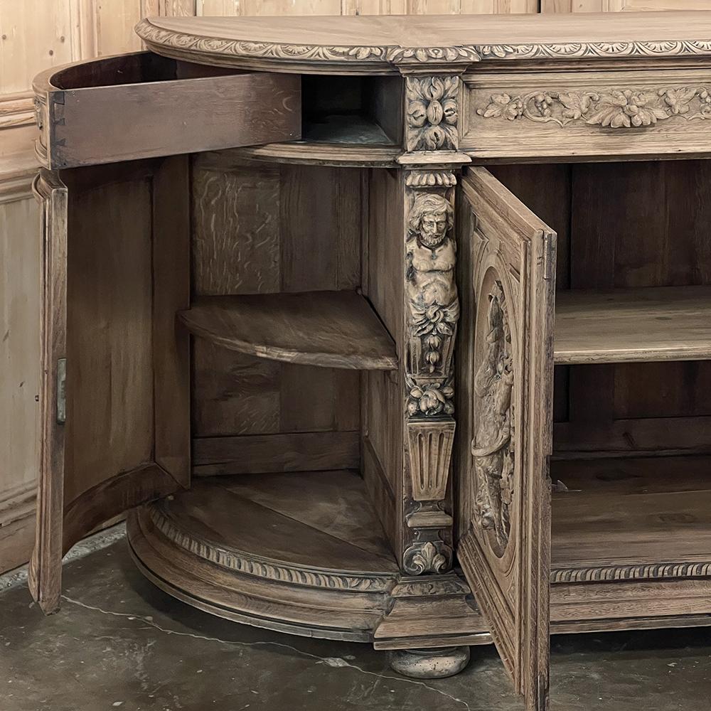 Oak 19th Century French Renaissance Revival Hunt Buffet For Sale