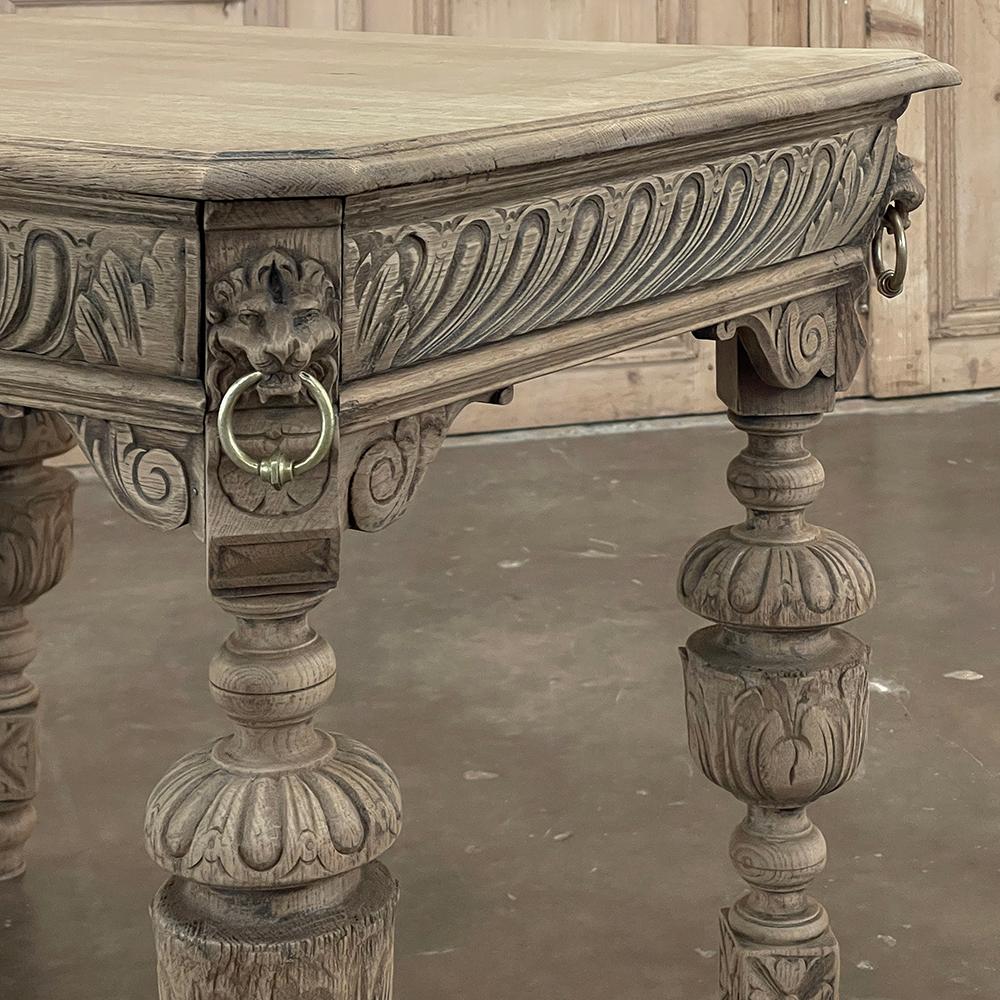 19th Century French Renaissance Revival Bibliothek Tisch ~ End Tabelle im Angebot 6