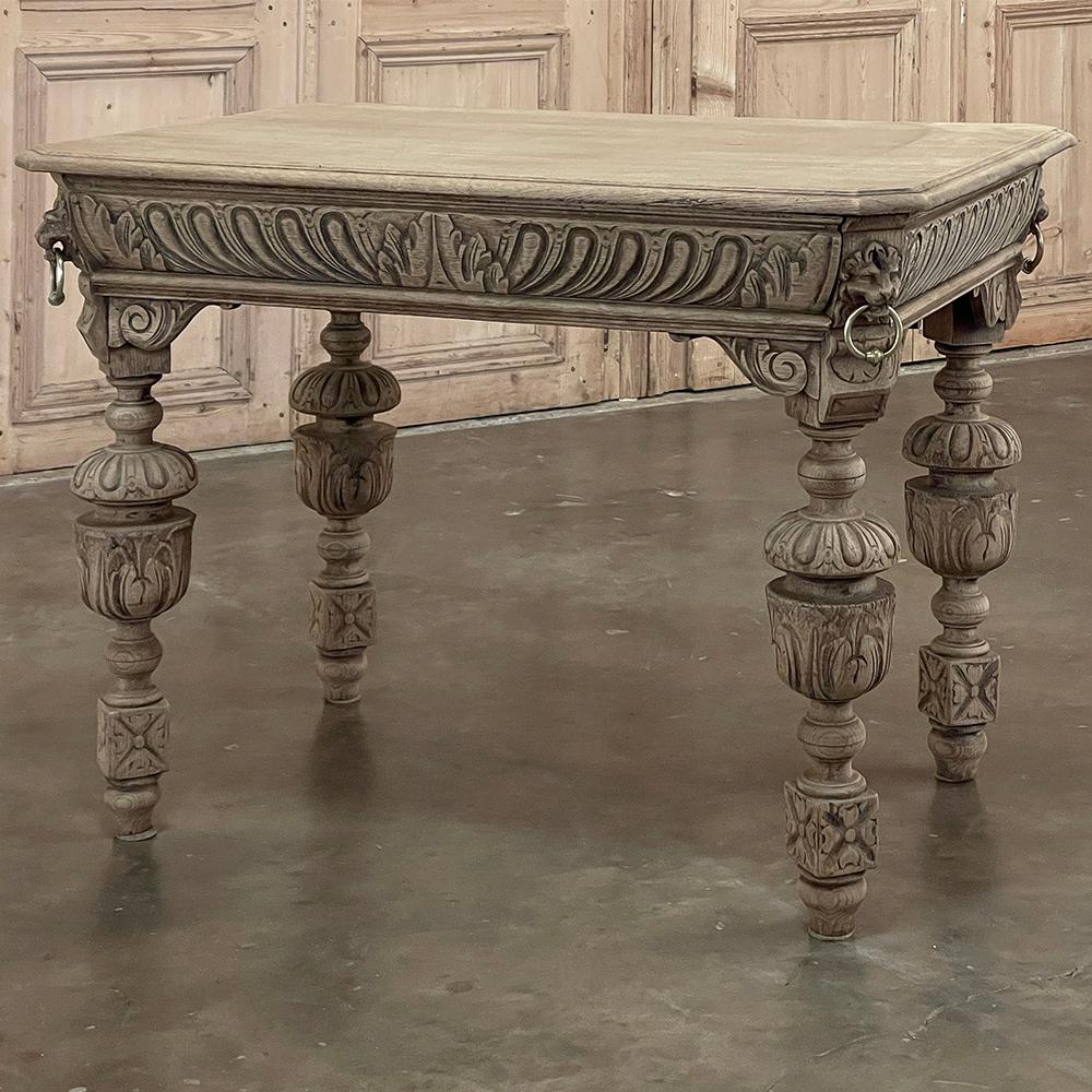 Hand-Carved 19th Century French Renaissance Revival Library Table ~ End Table For Sale