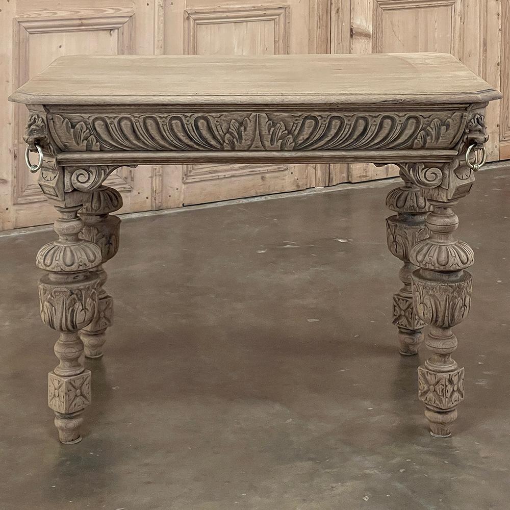 19th Century French Renaissance Revival Library Table ~ End Table In Good Condition For Sale In Dallas, TX