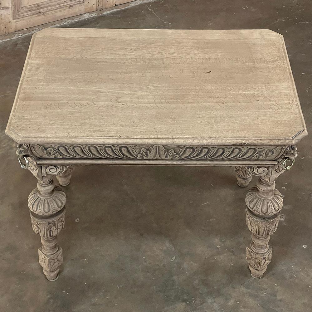 Brass 19th Century French Renaissance Revival Library Table ~ End Table For Sale