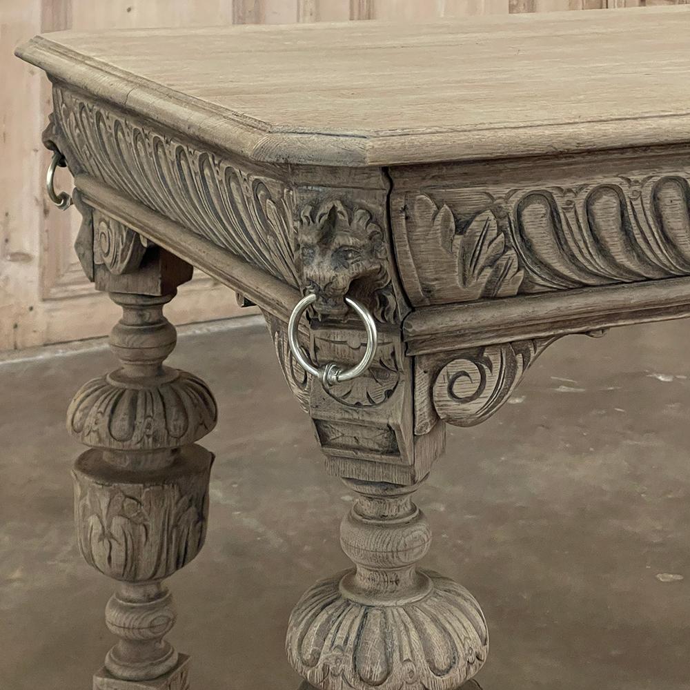 19th Century French Renaissance Revival Bibliothek Tisch ~ End Tabelle (Messing) im Angebot