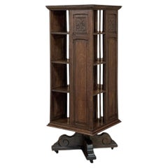 19th Century French Renaissance Revival Oak Revolving Bookcase