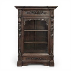 19th Century French Renaissance Revival Oak Vitrine ~ Bookcase