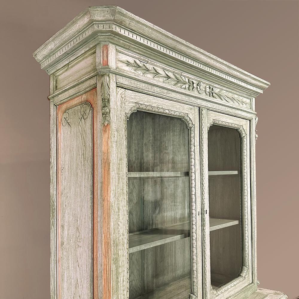 19th Century French Renaissance Revival Painted Hunt Bookcase 12