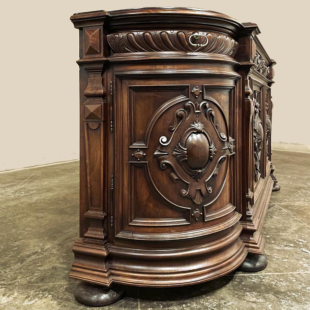 19th Century French Renaissance Revival Walnut Buffet For Sale 12