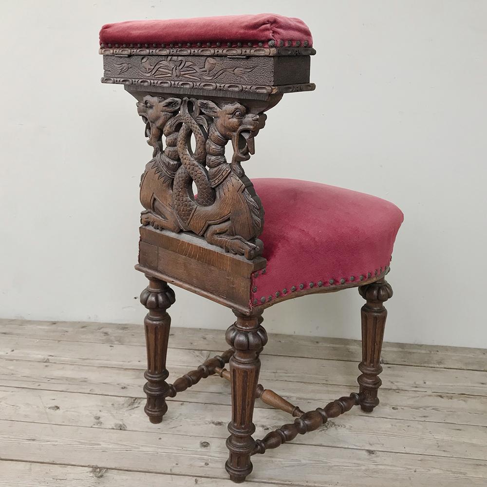 19th Century French Renaissance Smoking Chair 3