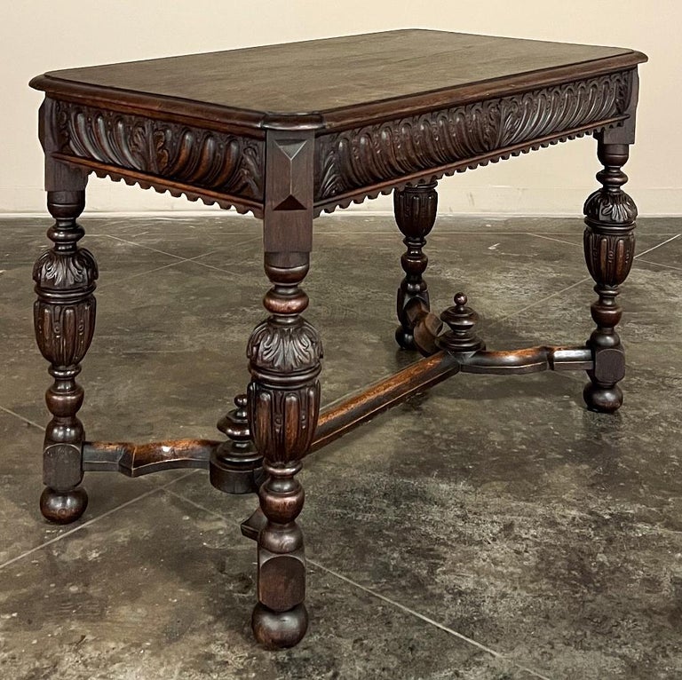 Oak 19th Century French Renaissance Sofa Table ~ Console For Sale
