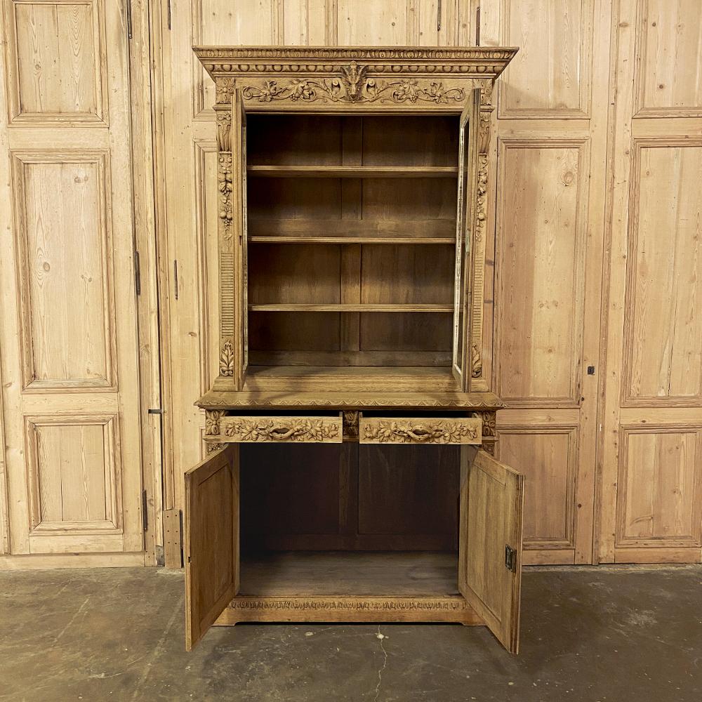 19th Century French Renaissance Stripped Hunt Bookcase 4