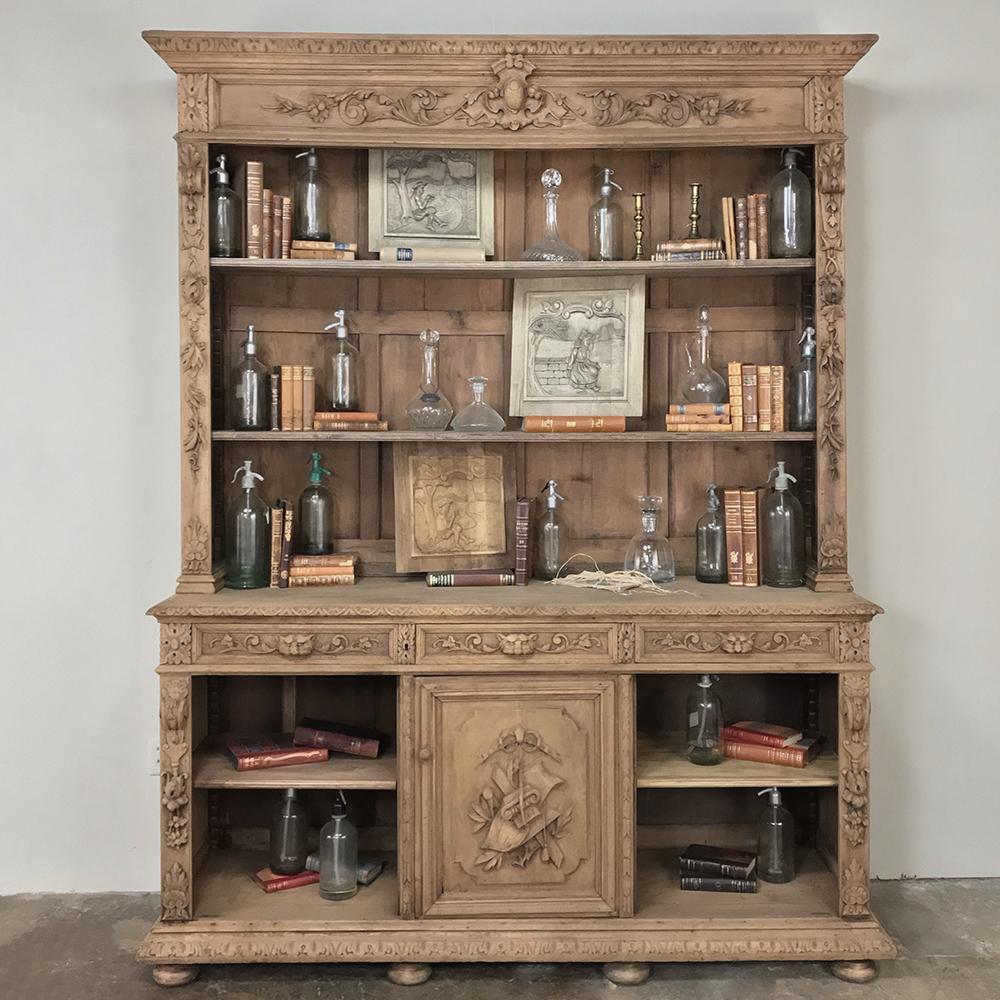 19th Century French Renaissance Stripped Oak Bookcase 6