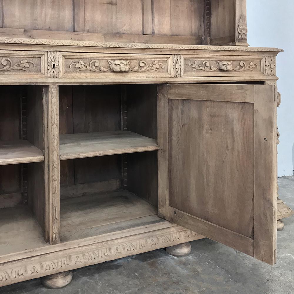 19th Century French Renaissance Stripped Oak Bookcase 1