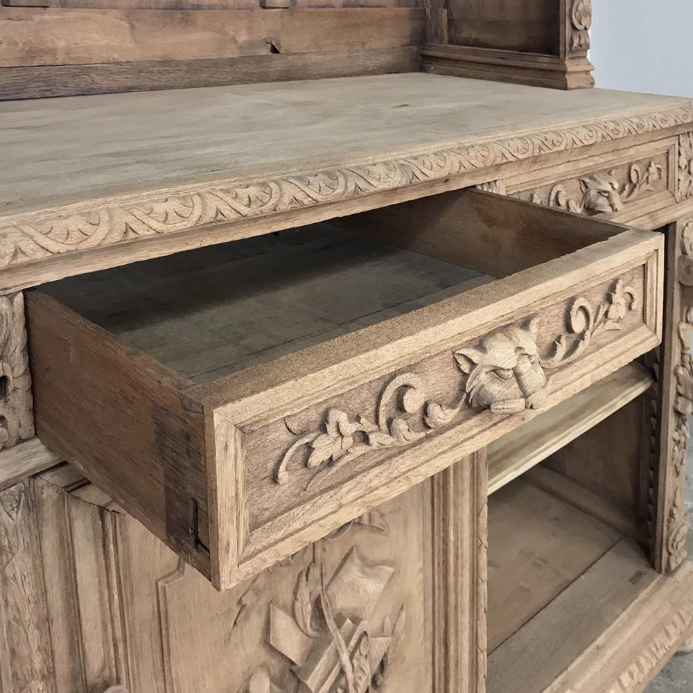 19th Century French Renaissance Stripped Oak Bookcase 2
