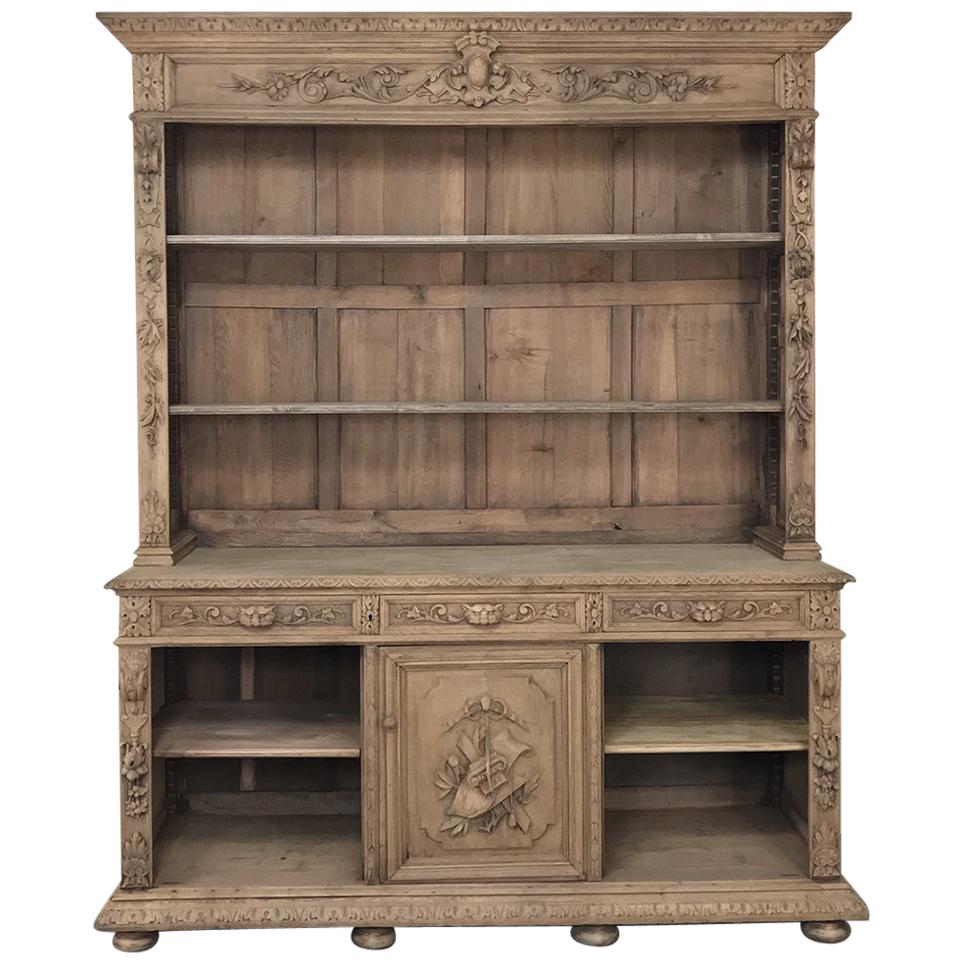 19th Century French Renaissance Stripped Oak Bookcase