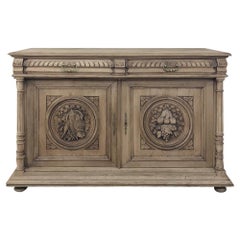 19th Century French Renaissance Stripped Oak Buffet