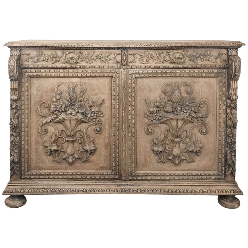 19th Century French Renaissance Stripped Oak Buffet