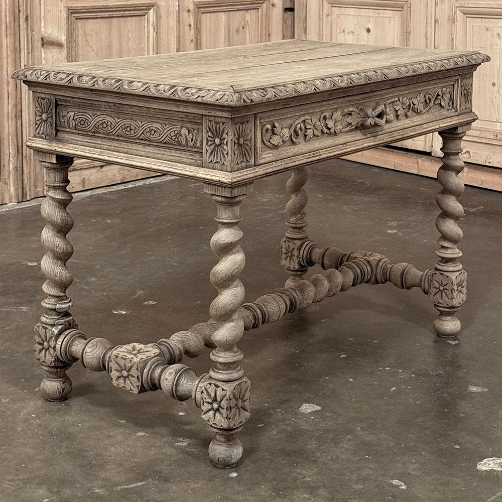 19th Century French Renaissance Stripped Oak End Table 4